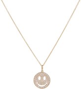 Thumbnail for your product : Sydney Evan Happy Face Medium 14kt yellow gold necklace with diamonds