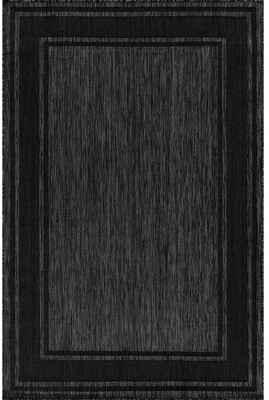 Latitude Run Waikiki Black Indoor/Outdoor Rug