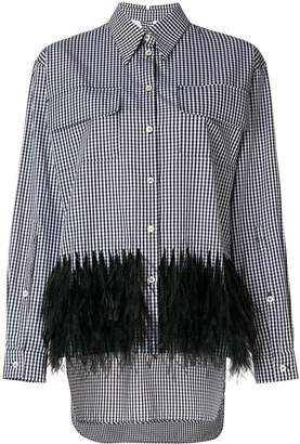 No.21 feathered checked shirt