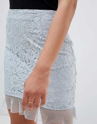 Naanaa NaaNaa Lace Mini Skirt With Frill Hem