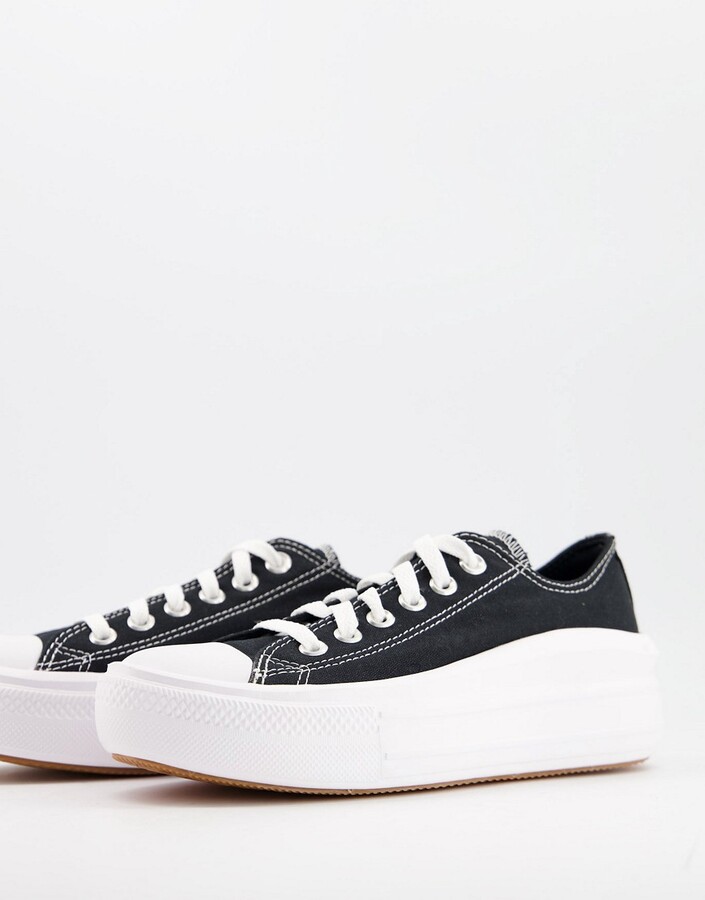 Converse Chuck Taylor All Star Ox Move canvas platform sneakers in black -  ShopStyle