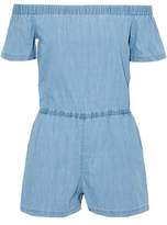 Thumbnail for your product : 3x1 Off-The-Shoulder Chambray Playsuit