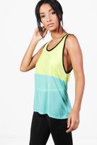 Thumbnail for your product : boohoo Karlie Fit Mesh Contrast Running Vest
