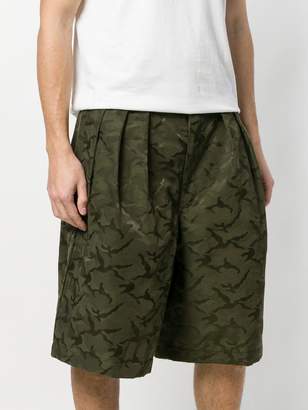 Comme des Garcons Shirt Boys pleated camouflage shorts