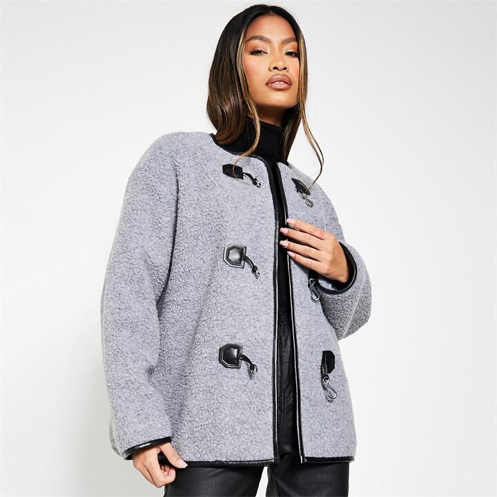 I SAW IT FIRST Borg Buckle Mid Jacket ShopStyle