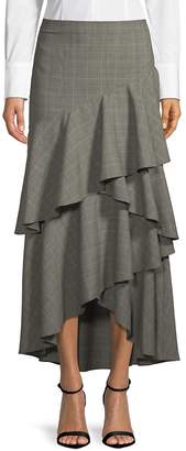 Alice + Olivia Women's Martina Plaid Asymmetrical Skirt