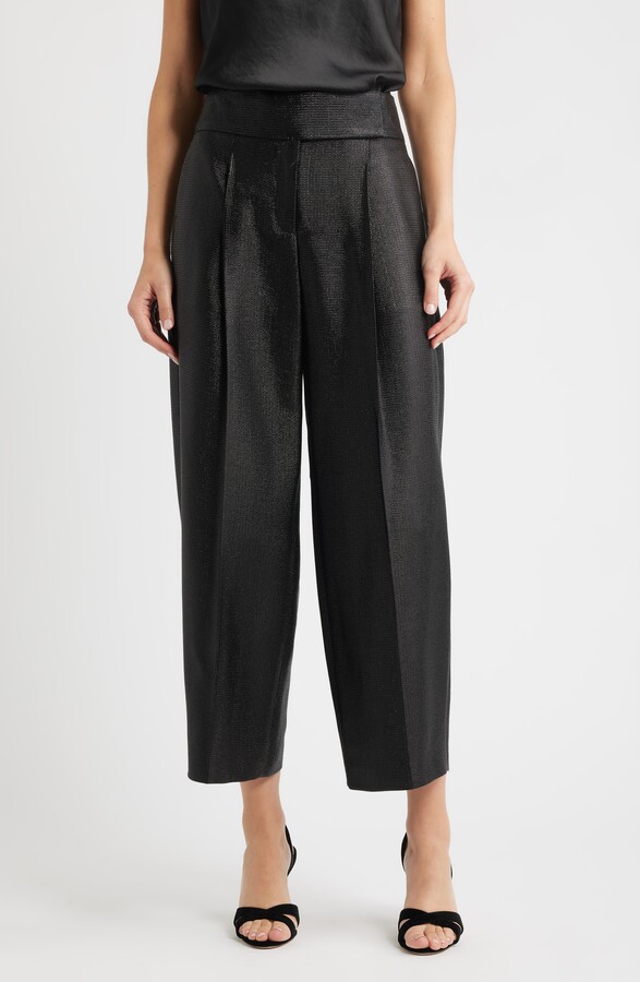 HUGO BOSS Tacres Metallic Ankle Wide Leg Pants