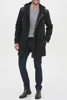 Thumbnail for your product : Kenneth Cole Patch Pocket Mixed Media Hooded Wool Blend Coat