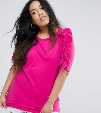 ASOS Curve Tunic With Ruffle & Drawstring Sleeve Detail