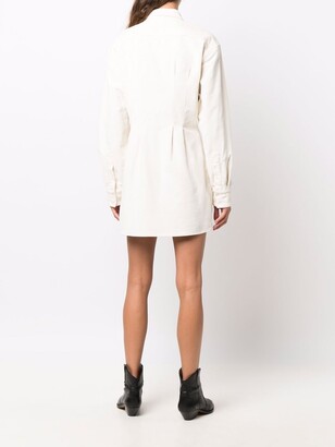 Wandering Concealed-Front Shirt Dress