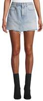 Thumbnail for your product : Alexander Wang T by Bite High-Rise Frayed Denim Mini Skirt