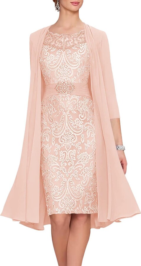 BITYIO Pieces Mother of Bride Dresses with Jacket Chiffon Mother