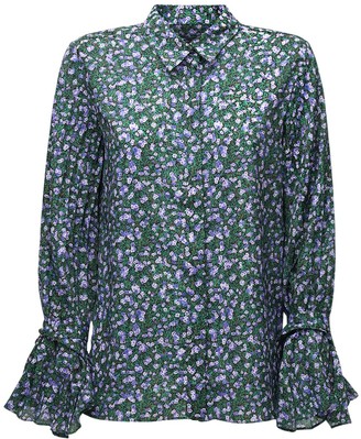 Rokh Floral Print Shirt W/ Pleated Sleeves