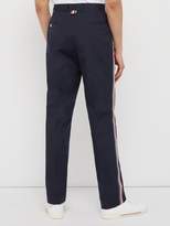 Thumbnail for your product : Thom Browne Deconstructed Tri Colour Stripe Chino Trousers - Mens - Navy
