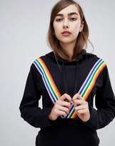 Thumbnail for your product : Daisy Street Hoodie with Chevron Rainbow Stripe