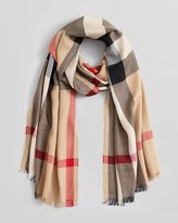 Thumbnail for your product : Burberry Half Mega Check Silk/Cashmere Scarf