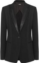 Thumbnail for your product : DKNY Leather-trimmed ponte and mesh blazer