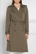 Thumbnail for your product : Theory Laurelwood Silk Crepe De Chine Trench Coat - Army green