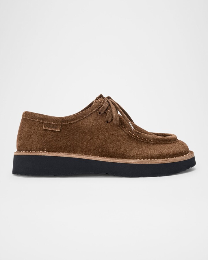 Loewe Faro Suede Lace-Up Derby Shoes