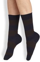 Thumbnail for your product : Maria La Rosa Striped Mid-Calf Socks