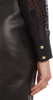 Thumbnail for your product : Ungaro Textured Polka-Dot Pattern Jacquard Silk Chiffon Blouse