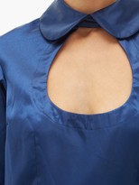 Thumbnail for your product : COMME DES GARÇONS GIRL Cut-out Peter-pan Collar Satin Dress - Navy