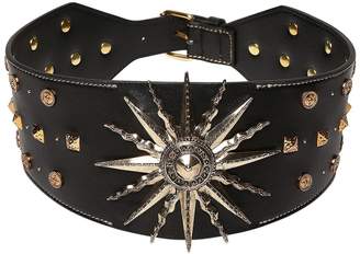 Fausto Puglisi Sun & Studs Embellished Leather Belt