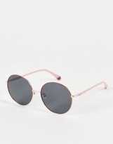Thumbnail for your product : Polaroid retro round sunglasses in pink PLD 4105/G/S