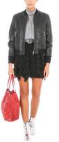 Thumbnail for your product : Etoile Isabel Marant Kanna Black Textured Leather Bomber Jacket