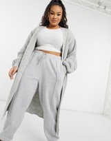Thumbnail for your product : ASOS Curve DESIGN Curve maxi edge to edge cardigan in grey