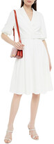 Thumbnail for your product : Badgley Mischka Wrap-effect Belted Stretch-crepe Dress