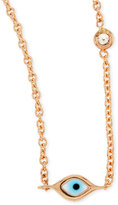 Thumbnail for your product : Sydney Evan 14k Rose Gold Evil Eye Necklace with Single Diamond