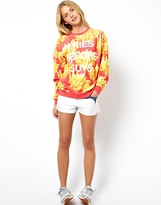 Thumbnail for your product : ASOS Sweatshirt with Fries Before Guys Print