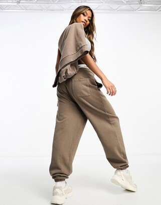 ASOS DESIGN co-ord oversized joggers in washed brown - ShopStyle Plus Size  Trousers