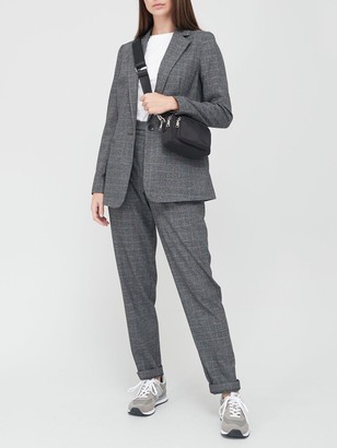 grey check womens blazer