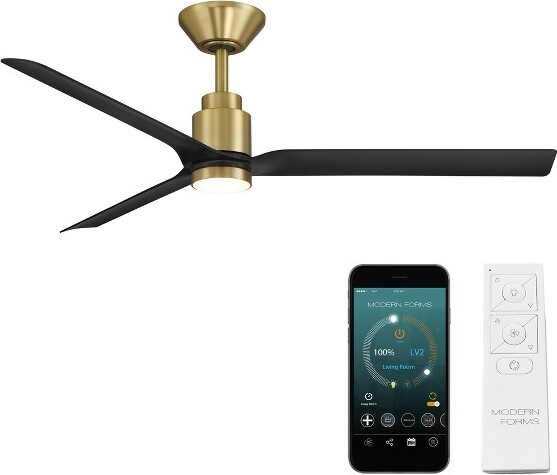 Modern Forms ModernFormsSmooth3-BladeLEDSmartCeilingFaninSoftBrass/MatteBlack