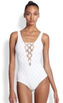 Thumbnail for your product : Jean Paul Gaultier One-Piece Dotted Illusion Swimsuit