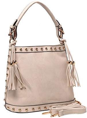 MG Collection Susie Tassel Studded Tote