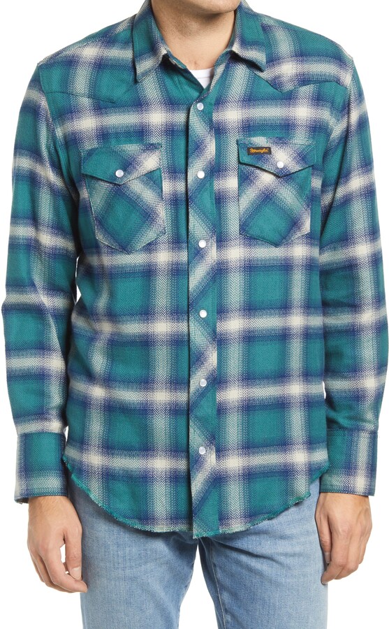 Tootless-Men Classic Comfort Soft Plaid Long Sleeve Brushed Western Shirt