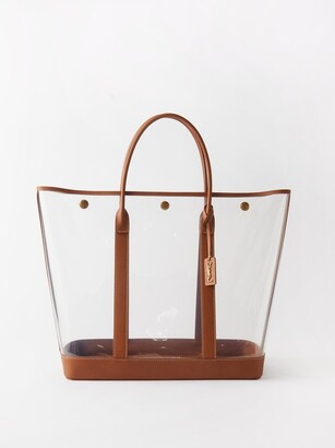 Saint Laurent Severine Leather-trimmed Pvc Tote Bag