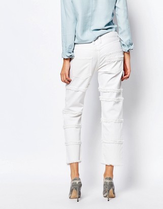 Current/Elliott Boyfriend Jeans With All Over Frayed Seams