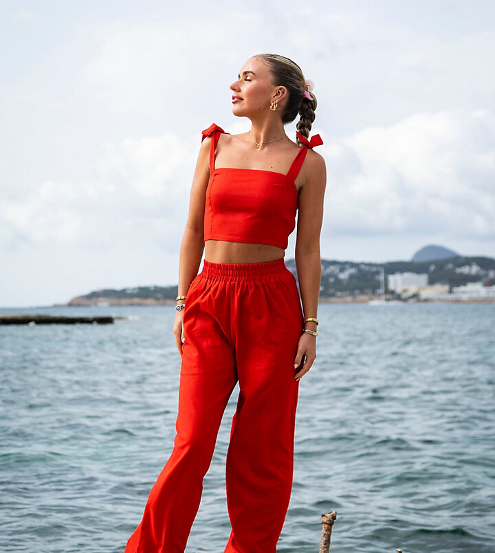Clever Crepe Leda Wide-Leg Trousers Burnt Orange - Welcome to the Fold LTD