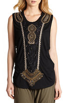 Thumbnail for your product : Haute Hippie Morning After Appliqué Sleeveless Tee