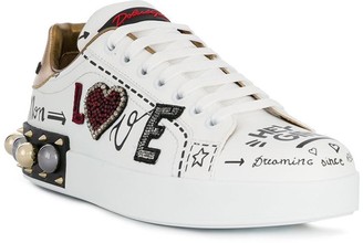 Dolce & Gabbana Embroidered Applique Sneakers