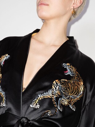 Alexander Wang Tiger-Embroidered Belted Robe