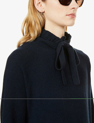 S Max Mara Pavia drawstring-collar wool and cashmere-blend jumper