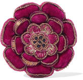 Thumbnail for your product : Etro Beaded Velvet Brooch - Pink
