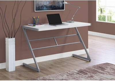 Ivy Bronx Computer Desk, Home Office, Laptop, Work, Metal, Contemporary, Modern