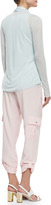 Thumbnail for your product : Elie Tahari Farrell Long-Sleeve Draped Ruffle-Front Blouse, Soft Sky
