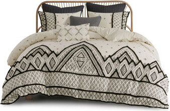 LUTINMUE King/Cal King 3 Piece Flax And Cotton Blended Duvet Cover Set